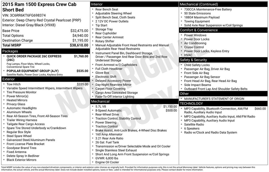ram ram 1500 pickup 2015 3C6RR6KT6FG698374 image ram ram 1500 pickup 2015 3C6RR6KT6FG698374 image